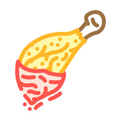 hot chicken fried color icon vector. hot chicken fried sign. isolated symbol illustration