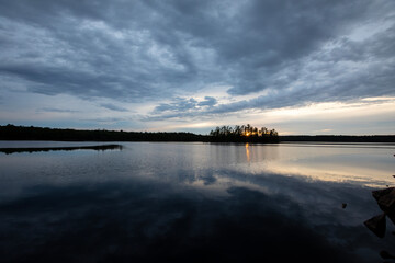 Sunset over a lake in northern Ontario.