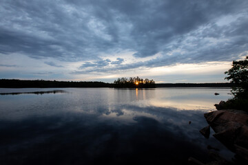 Sunset over a lake in northern Ontario.