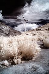 Surreal Infrared Hot Spring景, sustainable energy solutions, green technology, environmental harmony, renewable resources, ecological balance, climate action, nature and innovation, clean energy future