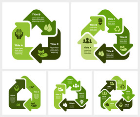 Sustainable home cycle infographics. Renewable energy. 2, 3, 4, 5, 6 steps arrows diagram. Green house. Environmental care chart. Recycling housing. Eco friendly building. Nature icon Smart technology