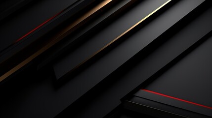 Abstract geometric background with black, red and gold stripes.