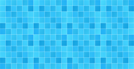 Blue Swimming Pool Mosaic Tile Abstract Texture Pattern Background. Vector