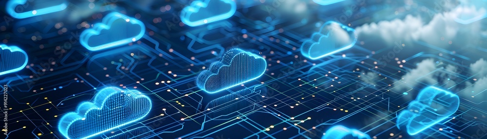 Poster secure and efficient cloud computing infrastructure with servers and data lines