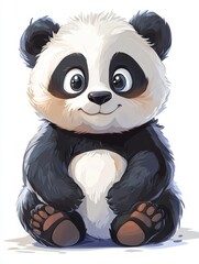 Obraz premium Cute Panda Cub with Big Eyes