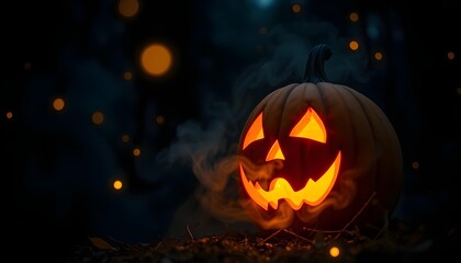 Fototapeta premium halloween pumpkin in the dark