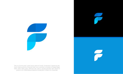 Obraz premium Initials F logo design. Initial Letter Logo. Innovative high tech logo template. 