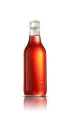 glass bottle with orangeade