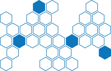 simple abstract blue color creative geometric hexagon honeycomb polygon pattern