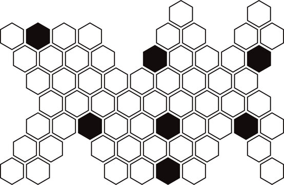  simple abstract black color creative geometric hexagon honeycomb polygon pattern