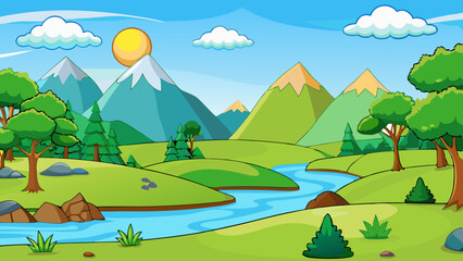 nature landscape background nature landscape vector illustration