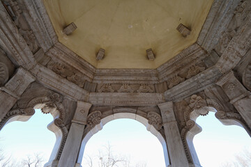 The internal structure of the octagonal building of Huanghuazhen in Old Summer Palace Western Tower...