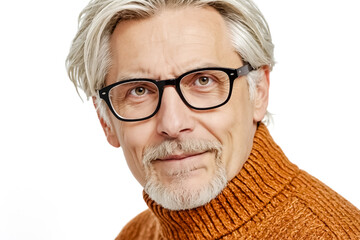Fototapeta premium Close-up Portrait of a Man with Glasses and a Goatee