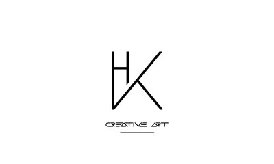 Fototapeta premium HK, KH, H, K abstract letters logo monogram