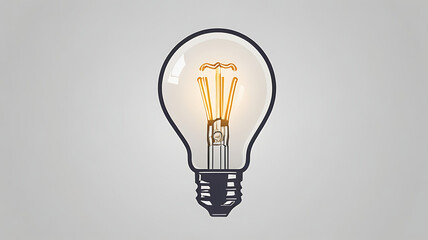 Minimalistic icon of a light bulb with a simple background, for advertisement