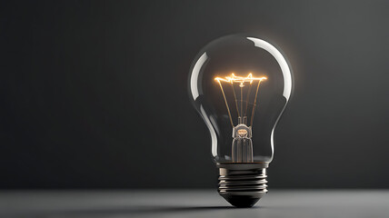 Minimalistic photo of a light bulb with a simple background, for advertisement