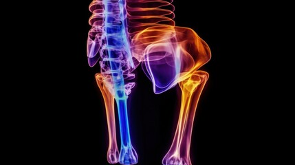 Human Skeleton Leg with Glowing Effect