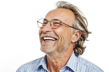 Obraz premium Portrait of a happy senior man laughing