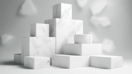 White Marble Platform with Bowl