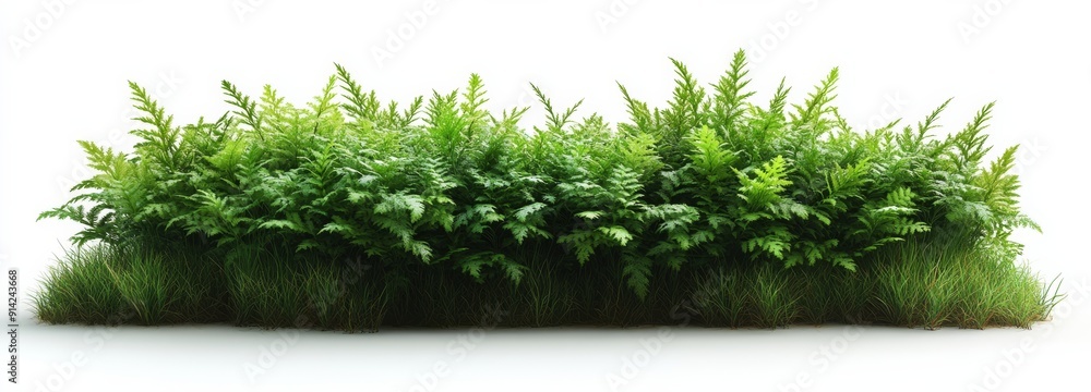 Aufkleber a vibrant patch of green grass is complemented by lush ferns, creating a fresh and lively atmosphere