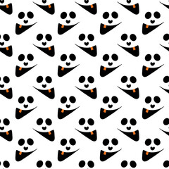 Vector seamless pattern for Halloween. Smiling ghost in doodle stile. Isolated on a white background. Texture for decoration, wrapping paper, banner, scrapbooking, fabrics.