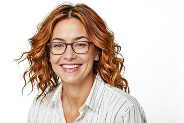 Obraz premium Portrait of a smiling woman with glasses