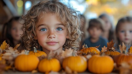 A group of children making handprint turkey crafts for Thanksgiving