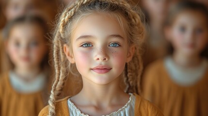 A group of children performing a Thanksgiving play at school