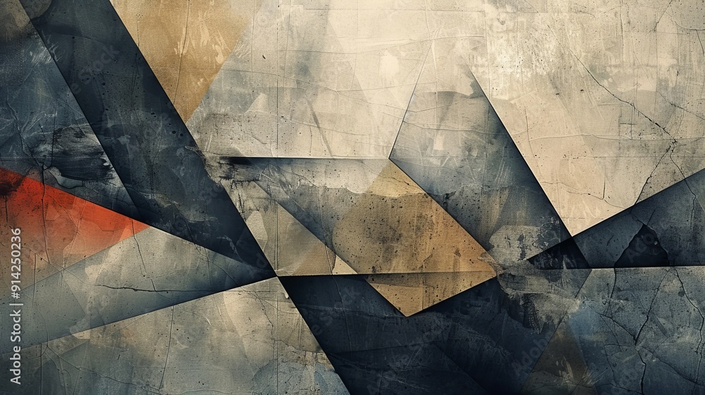 Poster geometric vivid abstract textures and overlapping shapes