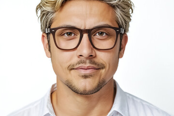 Portrait of a man with glasses and a goatee