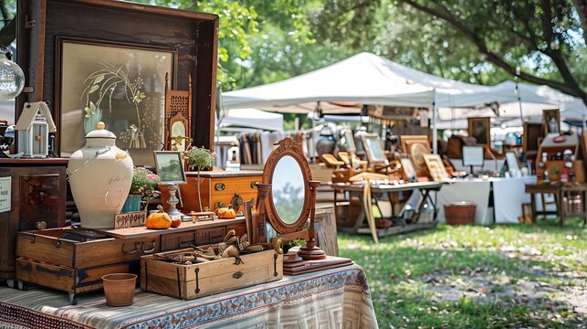 Vintage Treasures at an Outdoor Flea Market