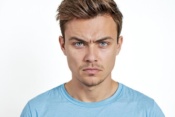 Obraz premium Portrait of a young man with a skeptical expression