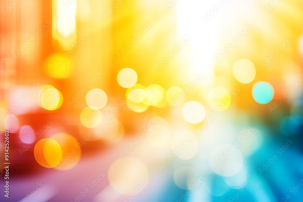 Poster colorful circles of light abstract background designs using pretty text spaces