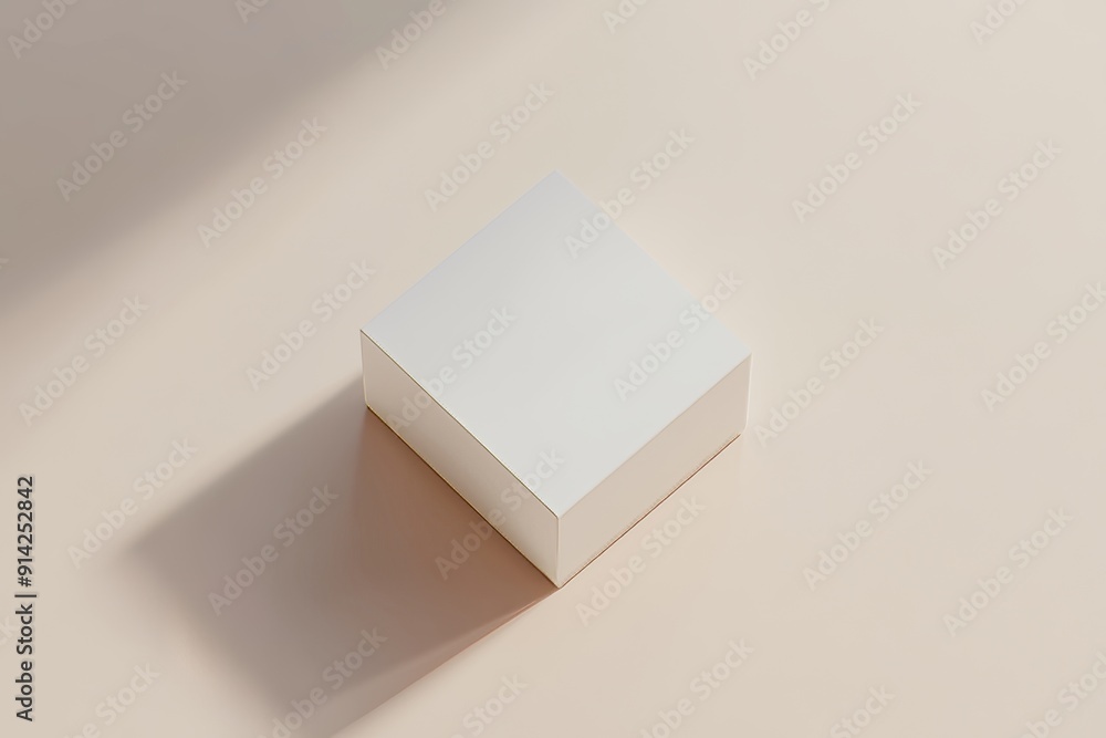 Poster An easy-to-use mockup template for your design with a photorealistic rectangle cardboard package box mockup on a light grey background. The mockup is ready to be customized.