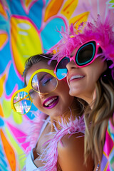 Vibrant Photo Booth Setup for Fun and Memorable Events with Instant Printing and Playful Props