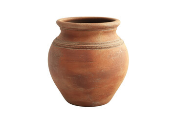 Clay pot with rustic texture, simple design. Ideal for decoration, artistic projects, and historical reenactments. Timeless crafting piece.