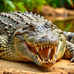 Obraz premium Crocodile Icon Design for Reptiles and Nature Themes