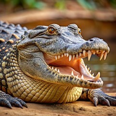 Obraz premium Crocodile Icon Design for Reptiles and Nature Themes