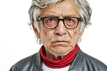 Obraz premium Elderly Man with Glasses Looking at Camera