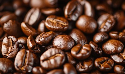 A close up of coffee beans with a lot of detail