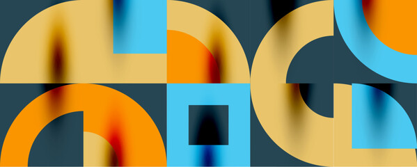 Neo memphis geometric pattern with circles, squares. Pop art abstract background for covers, banners, flyers and posters and other templates