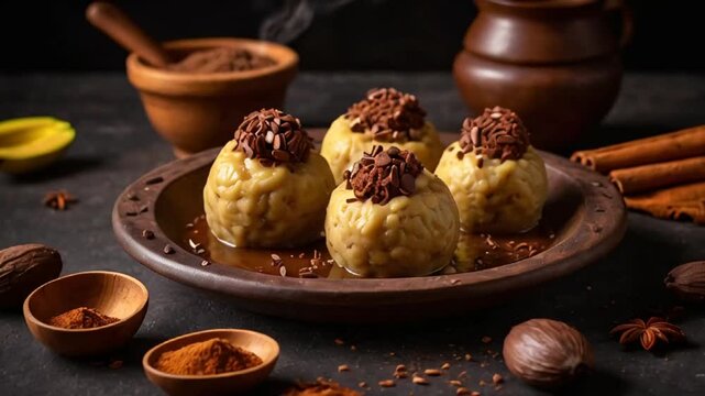 Rellenos de pl&aacute;tano, banana balls traditional food of Guatemala