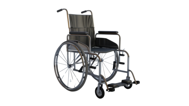 Wheel chair on transparent background 
