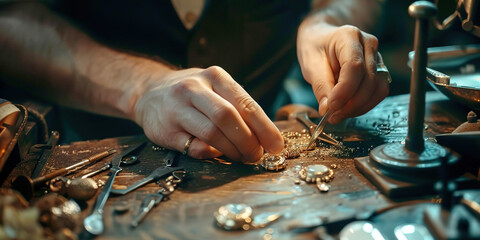 Jeweler repairs jewelry