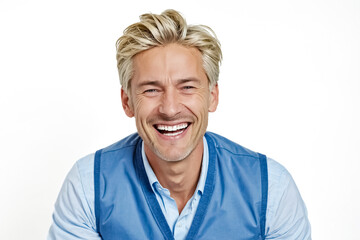 Obraz premium Portrait of a smiling man with blond hair