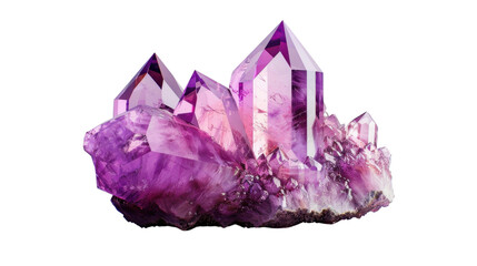 Fototapeta premium Violet purple crystal amethyst stone on transparent background