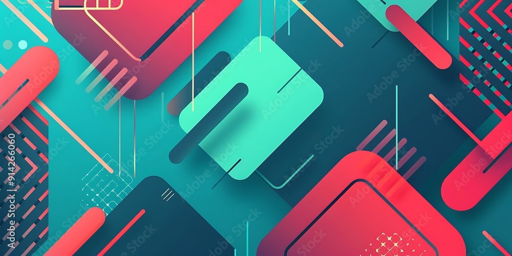Poster abstract background with lines, squares and,background for presentation.