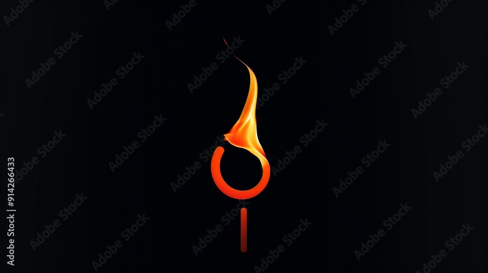 Poster a stylized flame symbol representing the pytorch machine learning library, signifying power and inno