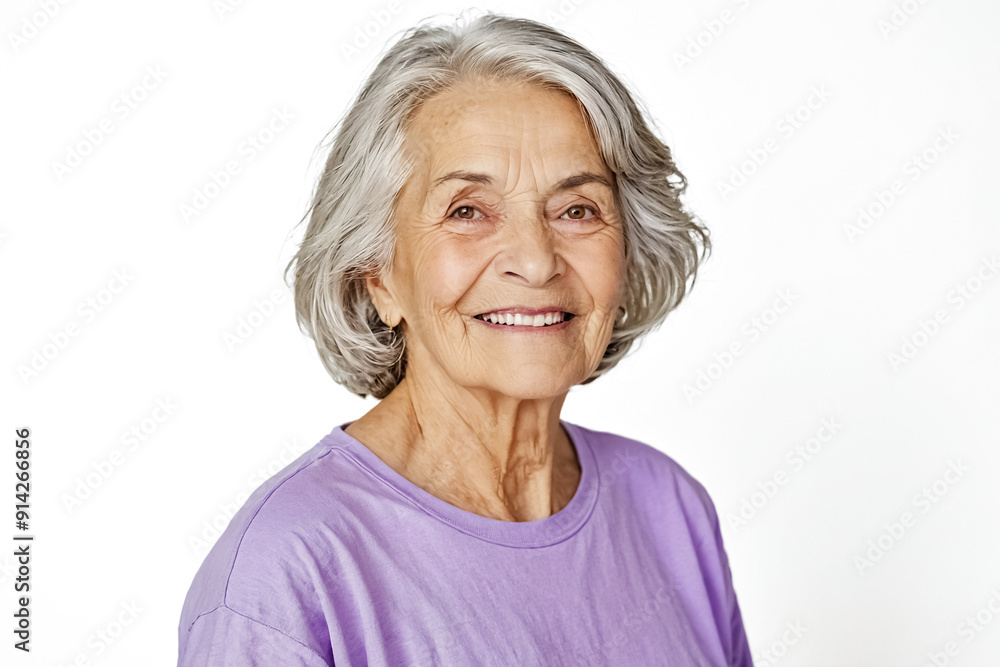 Wall mural portrait of a smiling senior woman