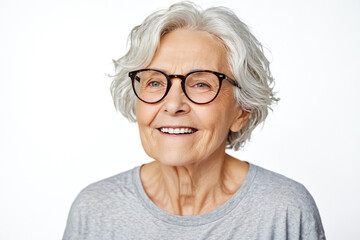 Fototapeta premium Happy Senior Woman with Glasses Smiling